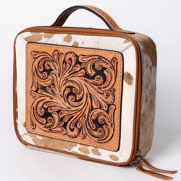 ADBGA300 American Darling Western Hand Tooled Leather Hair-On Cowhide Jewelry Case