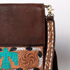 ADBGA161 American Darling Tooled Leather Messenger Bag Brown Fringe Western Shoulder Purse