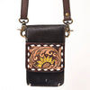 ADBGF110 Western Cellphone Holder - Genuine Leather Bag with Hair-On Hide & Tooling