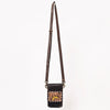 ADBGF110 Western Cellphone Holder - Genuine Leather Bag with Hair-On Hide & Tooling