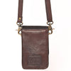 ADBGF110 Western Cellphone Holder - Genuine Leather Bag with Hair-On Hide & Tooling