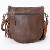 ADBGM262 Braided Fringe Messenger Bag - Genuine Leather with Turquoise Concho