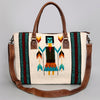 ADBG1002 American Darling Handwoven Saddle Blanket Western Tote Bag Leather Strap