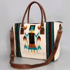 ADBG1002 American Darling Handwoven Saddle Blanket Western Tote Bag Leather Strap