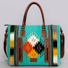 ADBG1002 American Darling Handwoven Saddle Blanket Western Tote Bag Leather Strap