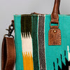 ADBG1002 American Darling Handwoven Saddle Blanket Western Tote Bag Leather Strap