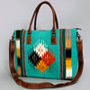 ADBG1002 American Darling Handwoven Saddle Blanket Western Tote Bag Leather Strap
