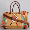 ADBG1002 American Darling Handwoven Saddle Blanket Western Tote Bag Leather Strap