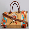 ADBG1002 American Darling Handwoven Saddle Blanket Western Tote Bag Leather Strap