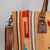 ADBG1002 American Darling Handwoven Saddle Blanket Western Tote Bag Leather Strap