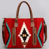 ADBG1002 American Darling Handwoven Saddle Blanket Western Tote Bag Leather Strap