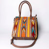 ADBG1003 American Darling Handwoven Saddle Blanket Western Tote Bag Genuine Leather Straps