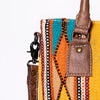 ADBG1003 American Darling Handwoven Saddle Blanket Western Tote Bag Genuine Leather Straps