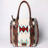 ADBG1003 American Darling Handwoven Saddle Blanket Western Tote Bag Genuine Leather Straps