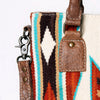 ADBG1003 American Darling Handwoven Saddle Blanket Western Tote Bag Genuine Leather Straps