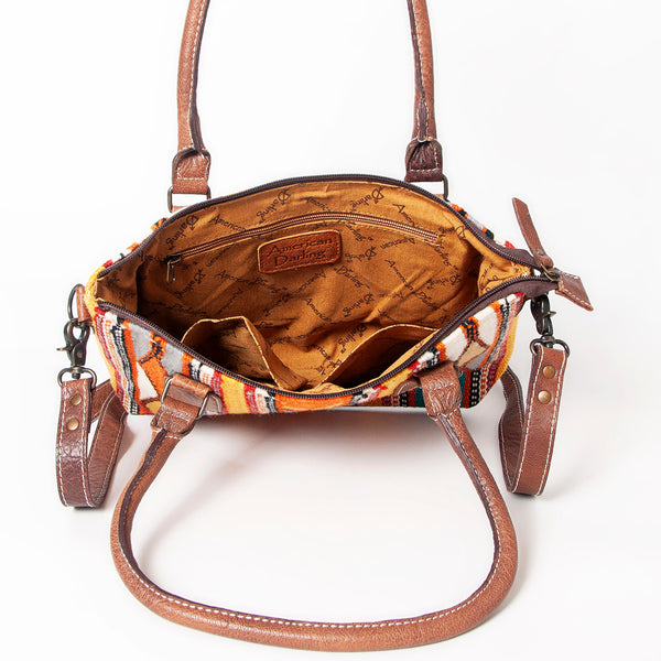 ADBG1004 American Darling Western Saddle Blanket Tote Bag Genuine Leather Trim