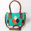 ADBG1004 American Darling Western Saddle Blanket Tote Bag Genuine Leather Trim