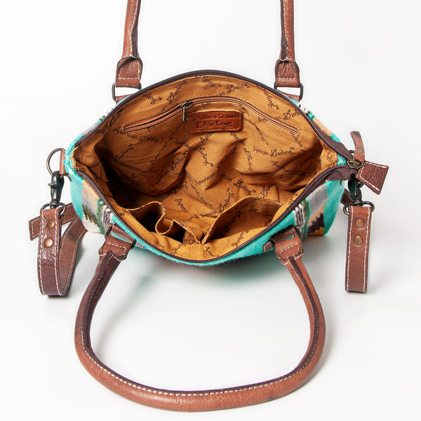 ADBG1004 American Darling Western Saddle Blanket Tote Bag Genuine Leather Trim