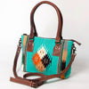 ADBG1004 American Darling Western Saddle Blanket Tote Bag Genuine Leather Trim