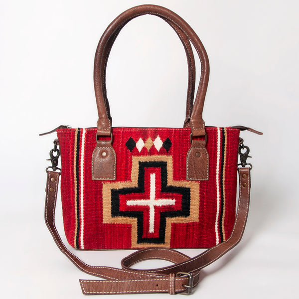 ADBG1004 American Darling Western Saddle Blanket Tote Bag Genuine Leather Trim