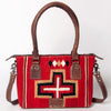 ADBG1004 American Darling Western Saddle Blanket Tote Bag Genuine Leather Trim