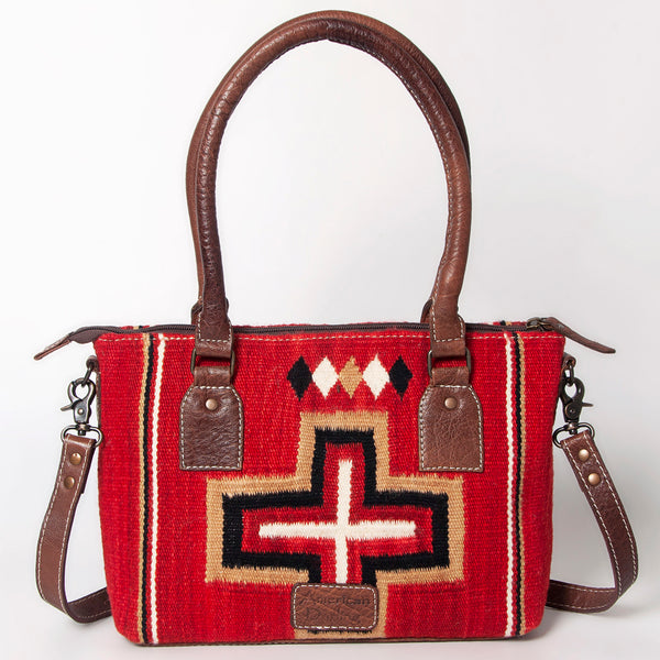 ADBG1004 American Darling Western Saddle Blanket Tote Bag Genuine Leather Trim