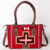 ADBG1004 American Darling Western Saddle Blanket Tote Bag Genuine Leather Trim