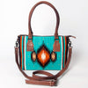 ADBG1004 American Darling Western Saddle Blanket Tote Bag Genuine Leather Trim