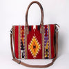 ADBG1005 American Darling Handwoven Saddle Blanket Tote Bag Genuine Leather Trim