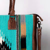 ADBG1005 American Darling Handwoven Saddle Blanket Tote Bag Genuine Leather Trim