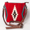 ADBG1006 American Darling Handwoven Saddle Blanket Large Crossbody Bag Genuine Leather
