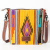 ADBG1006 American Darling Handwoven Saddle Blanket Large Crossbody Bag Genuine Leather