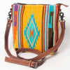 ADBG1006 American Darling Handwoven Saddle Blanket Large Crossbody Bag Genuine Leather