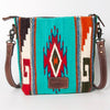 ADBG1006 American Darling Handwoven Saddle Blanket Large Crossbody Bag Genuine Leather