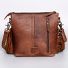 ADBG1007 American Darling Handwoven Saddle Blanket Fringe Crossbody Bag Genuine Leather