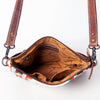 ADBG1007 American Darling Handwoven Saddle Blanket Fringe Crossbody Bag Genuine Leather