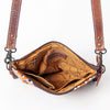 ADBG1007 American Darling Handwoven Saddle Blanket Fringe Crossbody Bag Genuine Leather