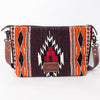 ADBG1008 American Darling Handwoven Saddle Blanket Crossbody Bag Genuine Leather Trim