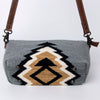 ADBG1008 American Darling Handwoven Saddle Blanket Crossbody Bag Genuine Leather Trim