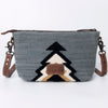 ADBG1008 American Darling Handwoven Saddle Blanket Crossbody Bag Genuine Leather Trim