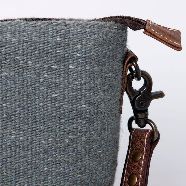 ADBG1008 American Darling Handwoven Saddle Blanket Crossbody Bag Genuine Leather Trim