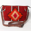 ADBG1008 American Darling Handwoven Saddle Blanket Crossbody Bag Genuine Leather Trim