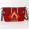 ADBG1008 American Darling Handwoven Saddle Blanket Crossbody Bag Genuine Leather Trim