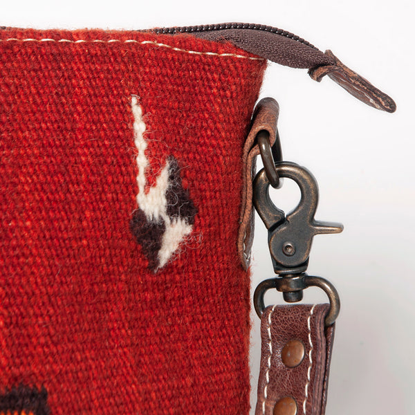 ADBG1008 American Darling Handwoven Saddle Blanket Crossbody Bag Genuine Leather Trim