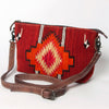 ADBG1008 American Darling Handwoven Saddle Blanket Crossbody Bag Genuine Leather Trim