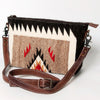 ADBG1008 American Darling Handwoven Saddle Blanket Crossbody Bag Genuine Leather Trim