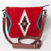 ADBG1009 American Darling Handwoven Saddle Blanket Crossbody Bag Genuine Leather
