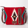 ADBG1009 American Darling Handwoven Saddle Blanket Crossbody Bag Genuine Leather