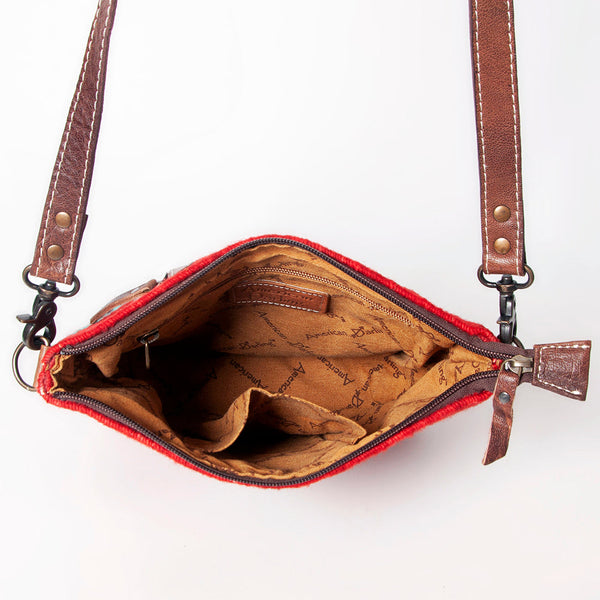 ADBG1009 American Darling Handwoven Saddle Blanket Crossbody Bag Genuine Leather