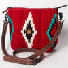 ADBG1009 American Darling Handwoven Saddle Blanket Crossbody Bag Genuine Leather
